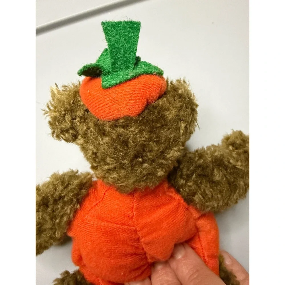 Ty Attic Treasures The Great Pumpkin Bear Halloween Plush Brown Orange 1993 6084